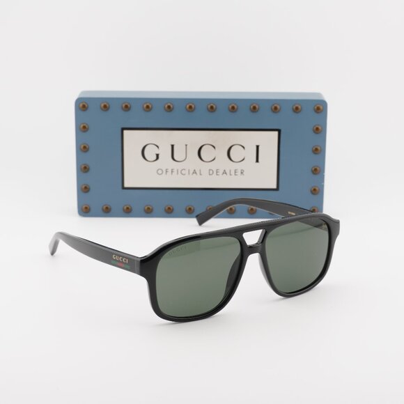 Gucci GG1856S 001 Aviator Sunglasses – Black/Grey - Picture 1 of 11